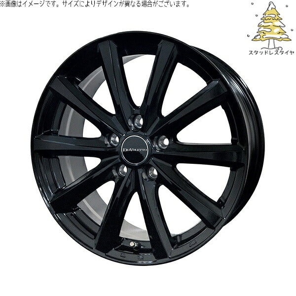 輸入スタッドレスタイヤ（銘柄指定不可） 225/45R18 ＋ D.TEN ブラック 18インチ 7.5J +48 5H114.3P ホイール4本セット。1枚目。