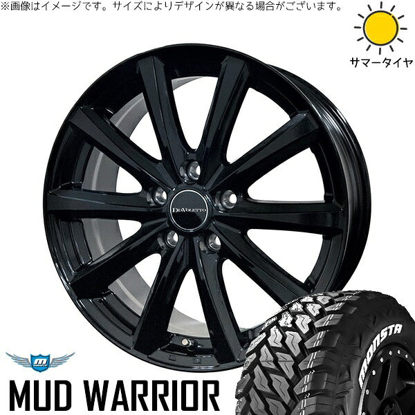 モンスタタイヤ マッドウォーリアー (MUD WARRIOR) 215/70R16 ＋ D.TEN ブラック 16インチ 6.5J +48 5H114.3P サマー・ホイール4本セット。1枚目。