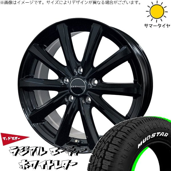マッドスター ラジアルAT 205/60R16 ＋ D.TEN ブラック 16インチ 6.5J +38 5H114.3P サマー・ホイール4本セット。1枚目。