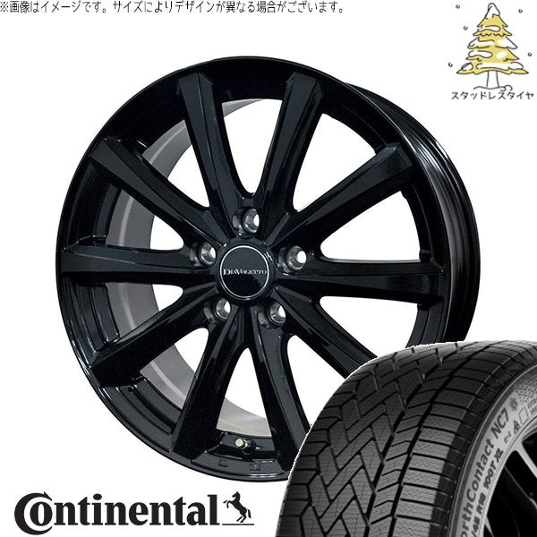 コンチネンタル ノースコンタクト NC7 205/60R16 ＋ D.TEN ブラック 16インチ 6.5J +52 5H114.3P スタッドレス・ホイール4本セット。1枚目。