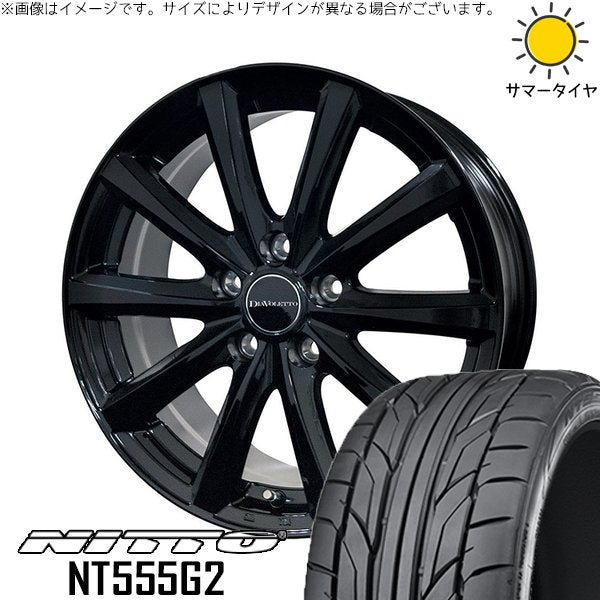 ニットー NT555G2 215/40R18 ＋ D.TEN ブラック 18インチ 7.5J +39 5H114.3P サマー・ホイール4本セット。1枚目。