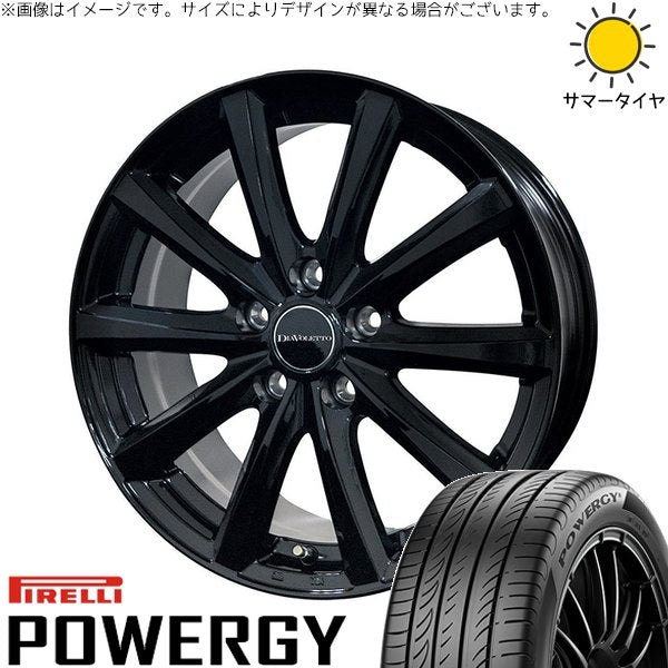 ピレリ パワジー 215/45R18 ＋ D.TEN ブラック 18インチ 7.5J +48 5H114.3P サマー・ホイール4本セット。1枚目。