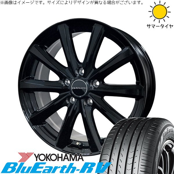 ヨコハマタイヤ ブルーアース RV03 215/55R17 ＋ D.TEN ブラック 17インチ 7J +48 5H114.3P サマー・ホイール4本セット。1枚目。