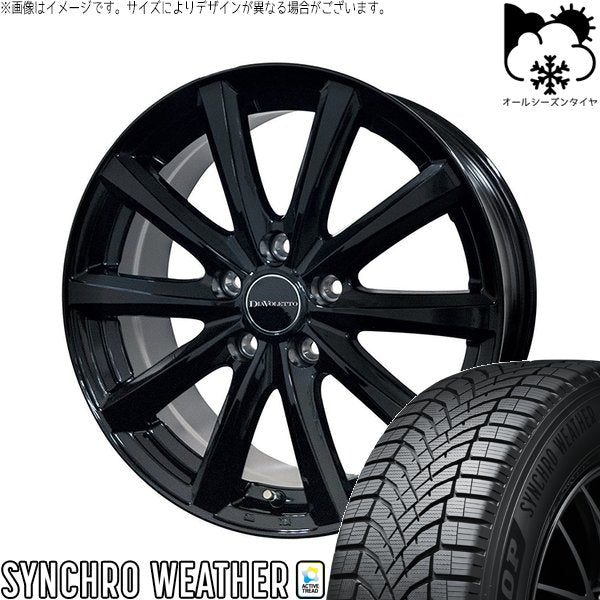 ダンロップ シンクロウェザー 215/50R17 ＋ D.TEN ブラック 17インチ 7J +39 5H114.3P オールシーズン・ホイール4本セット。1枚目。