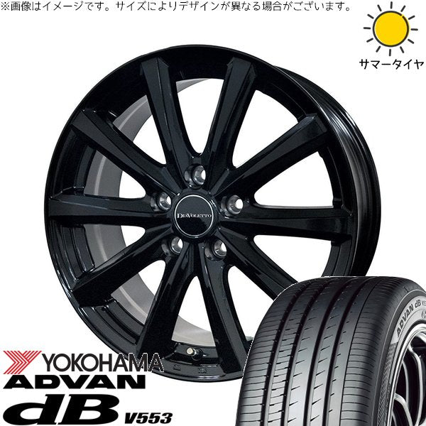 ヨコハマタイヤ アドバン デシベル V553 225/50R18 ＋ D.TEN ブラック 18インチ 7.5J +48 5H114.3P サマー・ホイール4本セット。1枚目。