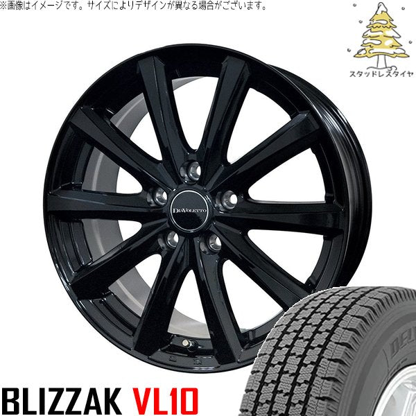 ブリヂストン ブリザック VL10 155/80R14 ＋ D.TEN ブラック 14インチ 5J +39 4H100P スタッドレス・ホイール4本セット。1枚目。