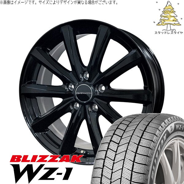 ブリヂストン ブリザック WZ-1 195/55R16 ＋ D.TEN ブラック 16インチ 6.5J +52 5H114.3P スタッドレス・ホイール4本セット。1枚目。