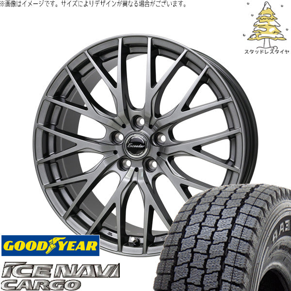 グッドイヤー アイスナビカーゴ 145/80R12 ＋ エクシーダー E05-2 ダークシルバー 12インチ 4.00B +42 4H100P スタッドレス・ホイール4本セット。1枚目。