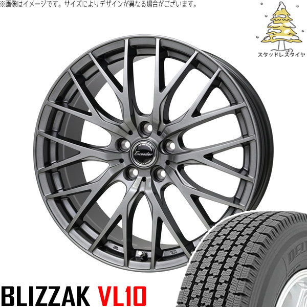 ブリヂストン ブリザック VL10 145/80R12 ＋ エクシーダー E05-2 ダークシルバー 12インチ 4.00B +42 4H100P スタッドレス・ホイール4本セット。1枚目。