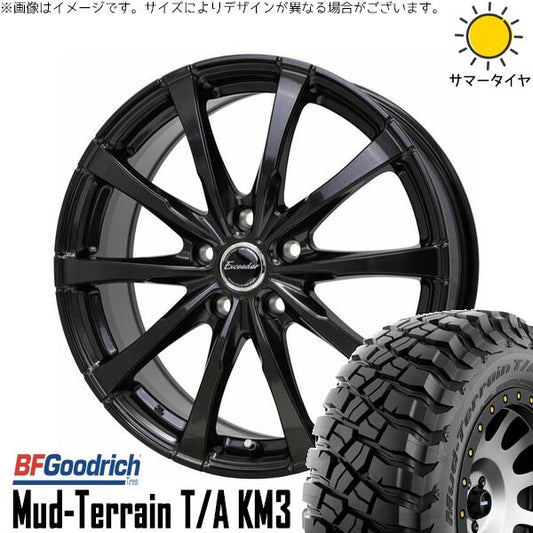 BFグッドリッチ マッドテレーン T/A KM3 245/65R17 ＋ エクシーダー E08 グロスガンメタ 17インチ 7J +38 5H114.3P サマー・ホイール4本セット。1枚目。