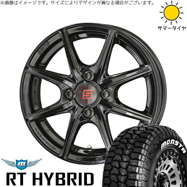 モンスタタイヤ RTハイブリッド (RT HYBRID) 155/65R14 ＋ ザインEK ソリッドブラック 14インチ 4.5J +45 4H100P サマー・ホイール4本セット。1枚目。
