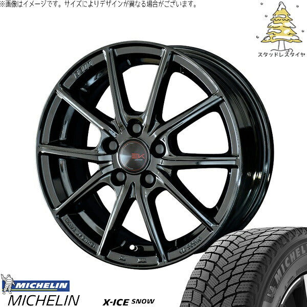 ミシュラン エックスアイス スノー (X-ICE SNOW) 215/60R17 ＋ ザインEK ソリッドブラック 17インチ 7.0J +42 5H114.3P スタッドレス・ホイール4本セット。1枚目。