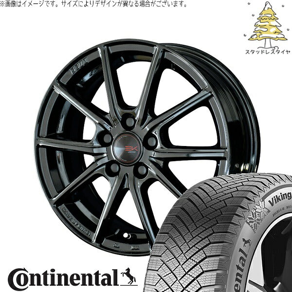 コンチネンタル バイキングコンタクト エイト (VikingContact8) 215/60R16 ＋ ザインEK ソリッドブラック 16インチ 6.5J +45 5H114.3P スタッドレス・ホイール4本セット。1枚目。
