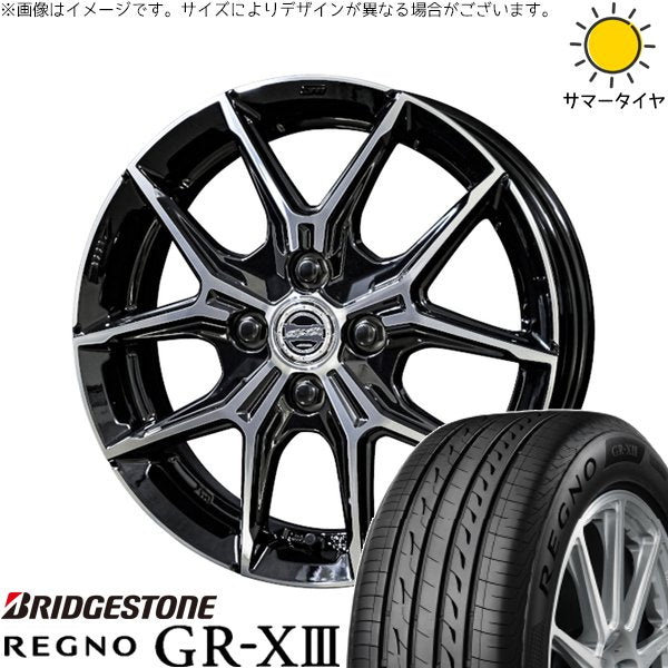 ブリヂストン レグノ GR-X3 185/55R16 ＋ スマック+EK M1 グロスブラックポリッシュ 16インチ 6J +40 4H100P サマー・ホイール4本セット。1枚目。