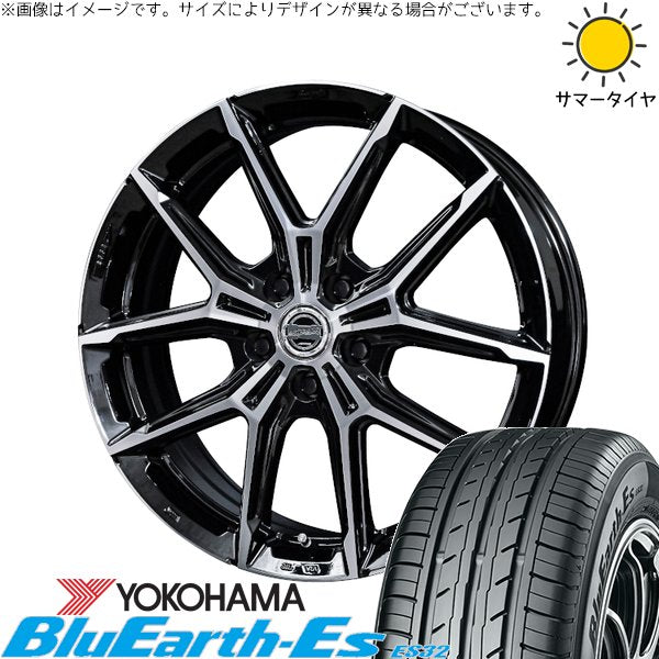ヨコハマタイヤ ブルーアース ES32 235/50R18 ＋ スマック+EK M1 グロスブラックポリッシュ 18インチ 7.5J +38 5H114.3P サマー・ホイール4本セット。1枚目。