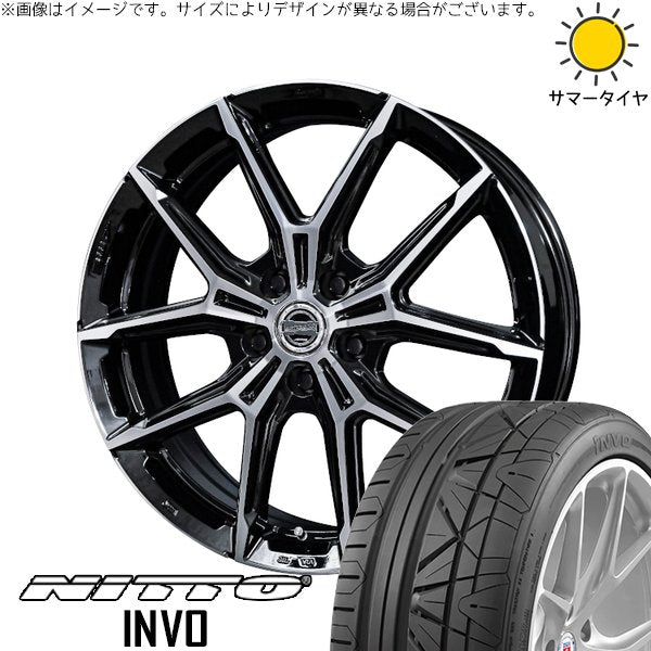 ニットー インボ 225/40R19 ＋ スマック+EK M1 グロスブラックポリッシュ 19インチ 7J +40 5H114.3P サマー・ホイール4本セット。1枚目。
