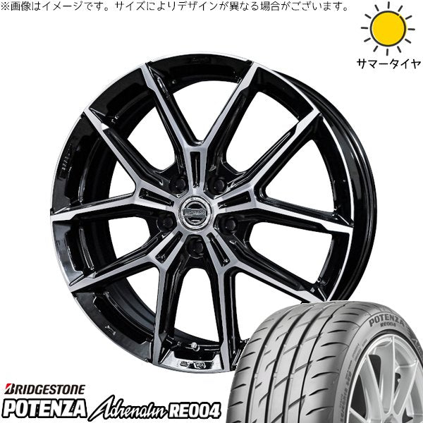 ブリヂストン ポテンザ アドレナリン RE004 215/45R18 ＋ スマック+EK M1 グロスブラックポリッシュ 18インチ 7.5J +45 5H114.3P サマー・ホイール4本セット。1枚目。