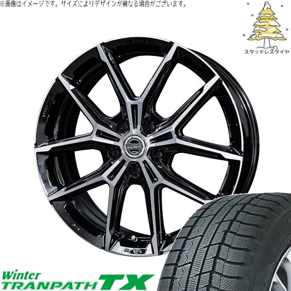 トーヨータイヤ ウィンタートランパス TX 225/60R18 ＋ スマック+EK M1 グロスブラックポリッシュ 18インチ 7.5J +39 5H120P スタッドレス・ホイール4本セット。1枚目。