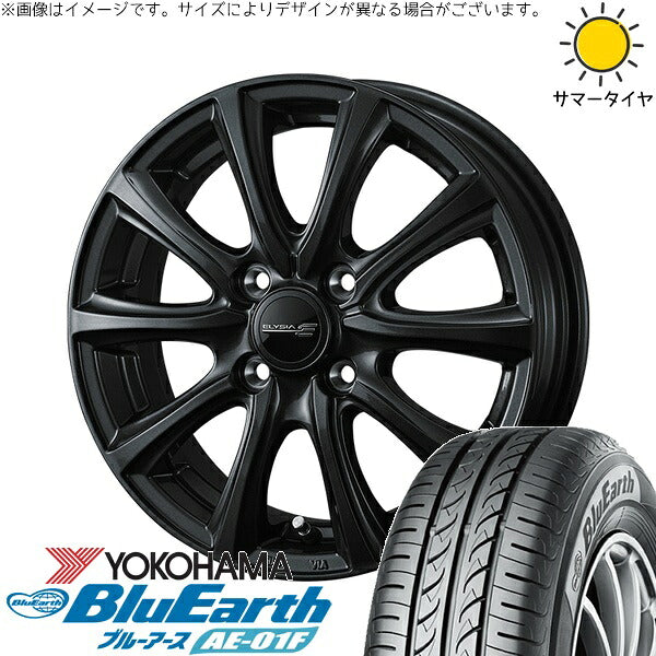 ヨコハマタイヤ ブルーアース AE-01F 185/65R15 ＋ エリシア ガンメタリック 15インチ 5.5J +50 4H100P サマー・ホイール4本セット。1枚目。
