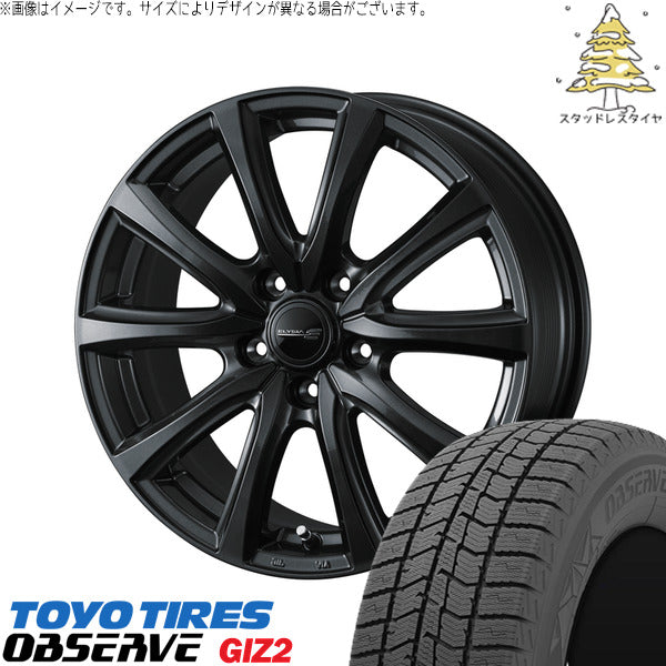 トーヨータイヤ OBSERVE 215/55R17 ＋ エリシア ガンメタリック 17インチ 7J +48 5H100P スタッドレス・ホイール4本セット。1枚目。