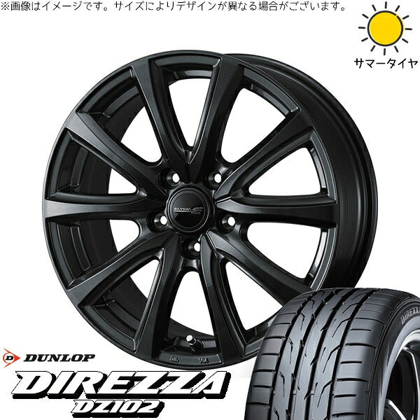 ダンロップ ディレッツァ DZ102 195/50R16 ＋ エリシア ガンメタリック 16インチ 6.5J +47 5H100P サマー・ホイール4本セット。1枚目。