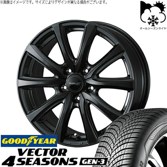 グッドイヤー ベクター4シーズンズ GEN-3 225/55R18 ＋ エリシア ガンメタリック 18インチ 7.5J +48 5H114.3P オールシーズン・ホイール4本セット。1枚目。