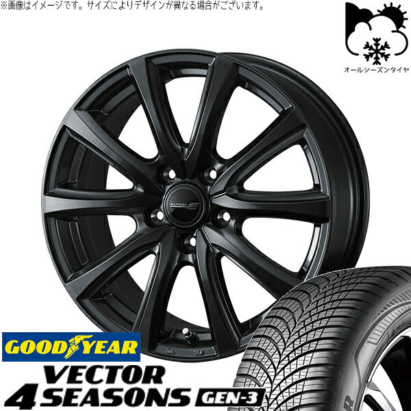 グッドイヤー ベクター4シーズンズ GEN-3 195/65R16 ＋ エリシア ガンメタリック 16インチ 6.5J +47 5H100P オールシーズン・ホイール4本セット。1枚目。