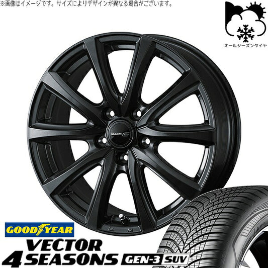 グッドイヤー ベクター4シーズンズ GEN-3 SUV 225/60R18 ＋ エリシア ガンメタリック 18インチ 7.5J +48 5H114.3P オールシーズン・ホイール4本セット。1枚目。