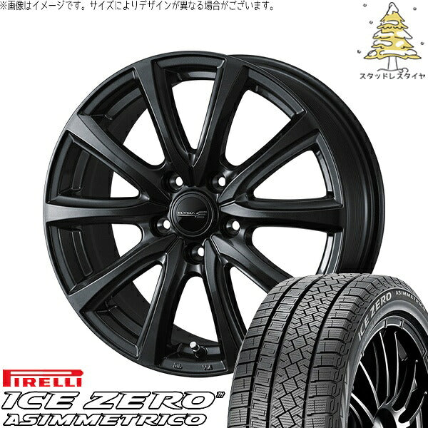 ピレリ アイスゼロアシンメトリコ 245/45R19 ＋ エリシア ガンメタリック 19インチ 7.5J +38 5H114.3P スタッドレス・ホイール4本セット。1枚目。