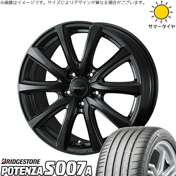 ブリヂストン ポテンザ S007A 225/40R18 ＋ エリシア ガンメタリック 18インチ 7.5J +48 5H114.3P サマー・ホイール4本セット。1枚目。