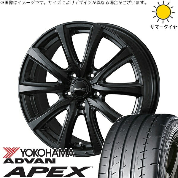 ヨコハマタイヤ アドバン APEX V601 245/40R18 ＋ エリシア ガンメタリック 18インチ 8J +45 5H114.3P サマー・ホイール4本セット。1枚目。