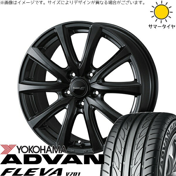 ヨコハマタイヤ アドバン フレバ V701 215/40R18 ＋ エリシア ガンメタリック 18インチ 7.5J +38 5H114.3P サマー・ホイール4本セット。1枚目。