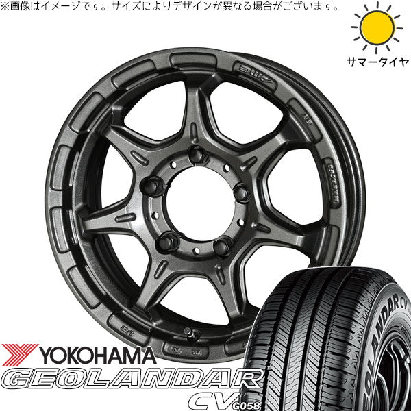 ヨコハマタイヤ ジオランダー CV G058 215/70R16 ＋ RIVAZZA FBF-7 ガンブラック 16インチ 5.5J +20 5H139.7P サマー・ホイール4本セット。1枚目。