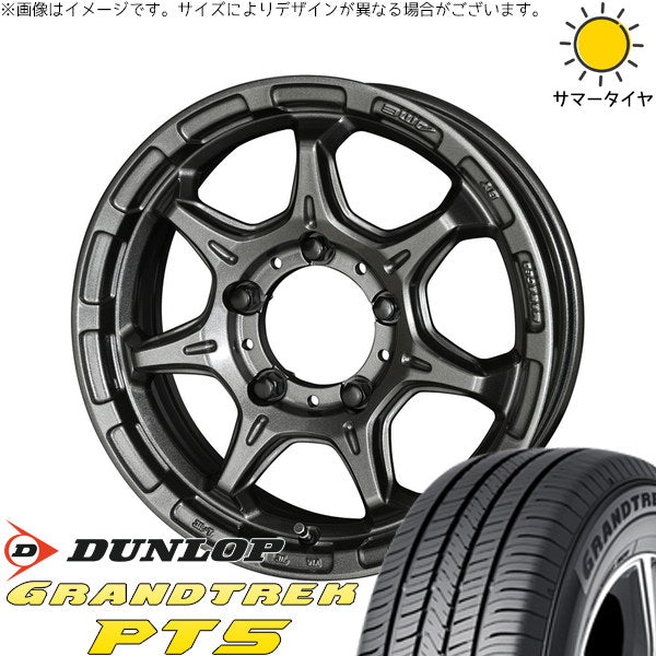 ダンロップ グラントレック PT5 175/80R16 ＋ RIVAZZA FBF-7 ガンブラック 16インチ 5.5J +20 5H139.7P サマー・ホイール4本セット。1枚目。