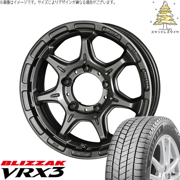 ブリヂストン ブリザック VRX3 215/70R15 ＋ RIVAZZA FBF-7 ガンブラック 15インチ 5.5J -2 5H139.7P スタッドレス・ホイール4本セット。1枚目。