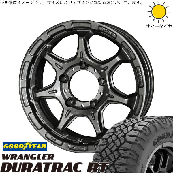 グッドイヤー ラングラー デュラトラック RT 225/75R16 ＋ RIVAZZA FBF-7 ガンブラック 16インチ 5.5J +20 5H139.7P サマー・ホイール4本セット。1枚目。