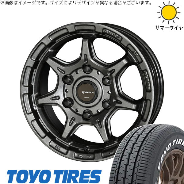 トーヨータイヤ H30 195/80R15 ＋ RIVAZZA FBF-7 ガンブラック 15インチ 6.0J +33 6H139.7P サマー・ホイール4本セット。1枚目。