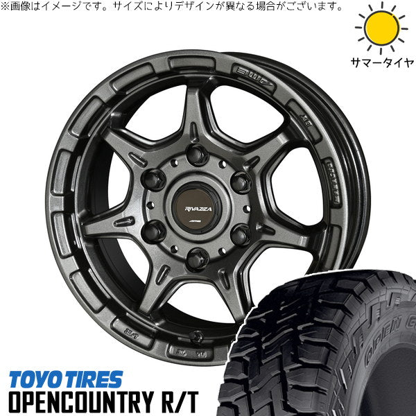トーヨータイヤ オープンカントリー R/T 195/80R15 ＋ RIVAZZA FBF-7 ガンブラック 15インチ 6.0J +33 6H139.7P サマー・ホイール4本セット。1枚目。