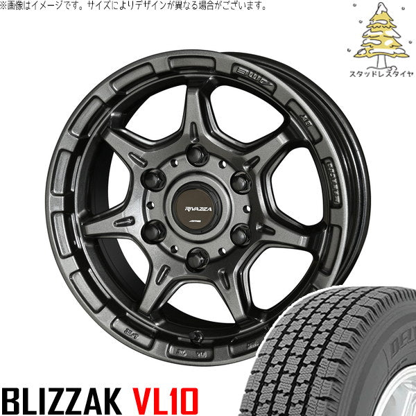 ブリヂストン ブリザック VL10 195/80R15 ＋ RIVAZZA FBF-7 ガンブラック 15インチ 5.5J +44 6H139.7P スタッドレス・ホイール4本セット。1枚目。