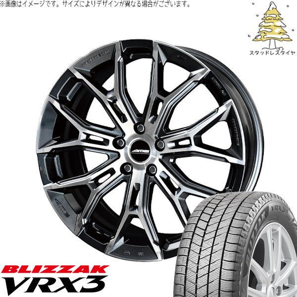 ブリヂストン ブリザック VRX3 235/50R18 ＋ ガレルナ フィヌラ ブルーガンメタリック/ポリッシュ 18インチ 7.5J +38 5H114.3P スタッドレス・ホイール4本セット。1枚目。