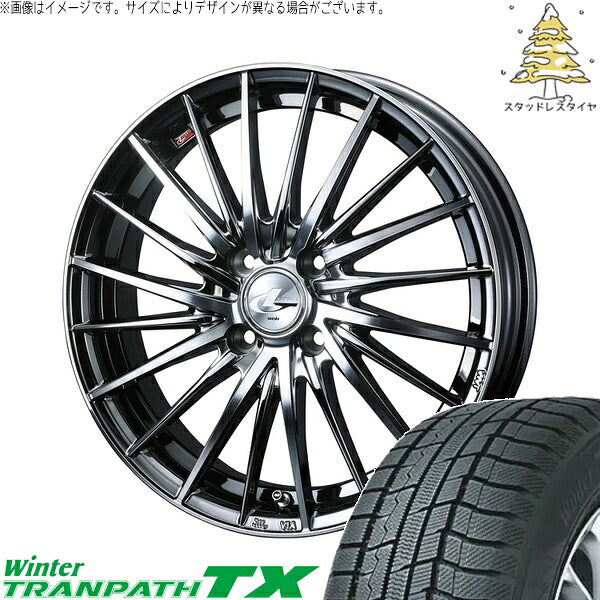 トーヨータイヤ ウィンタートランパス TX 205/55R16 ＋ レオニス FR ブラックメタルコート/ミラーカット 16インチ 6J +42 4H100P スタッドレス・ホイール4本セット。1枚目。