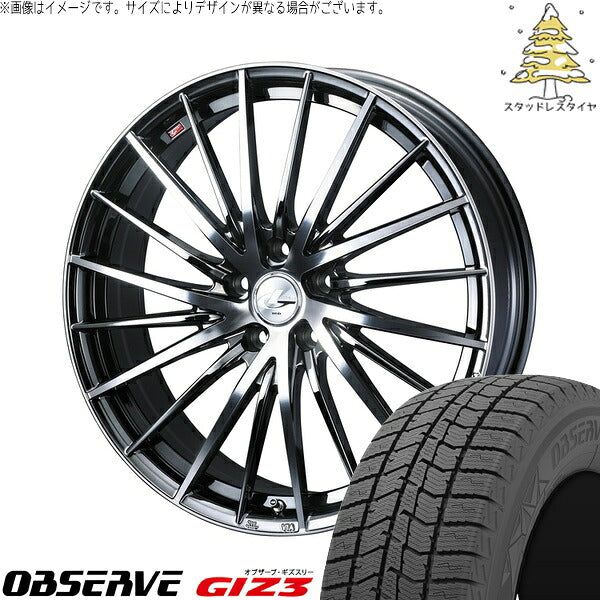 トーヨータイヤ オブザーブ GIZ3 235/55R19 ＋ レオニス FR ブラックメタルコート/ミラーカット 19インチ 7.5J +40 5H114.3P スタッドレス・ホイール4本セット。1枚目。