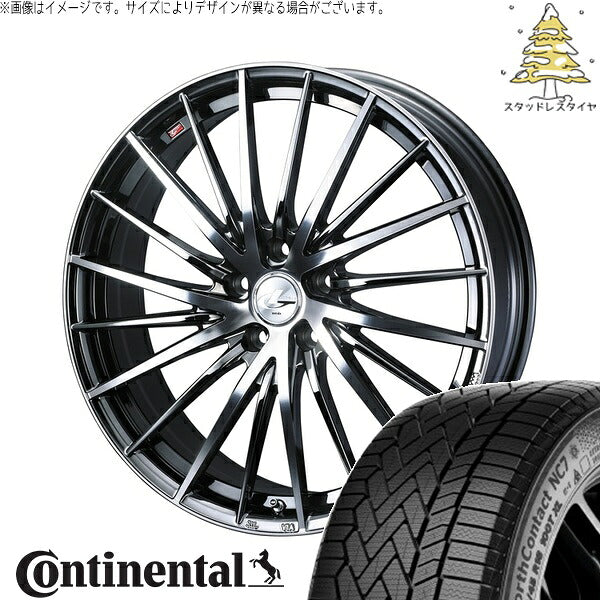 コンチネンタル ノースコンタクト NC7 235/55R18 ＋ レオニス FR ブラックメタルコート/ミラーカット 18インチ 7J +40 5H114.3P スタッドレス・ホイール4本セット。1枚目。