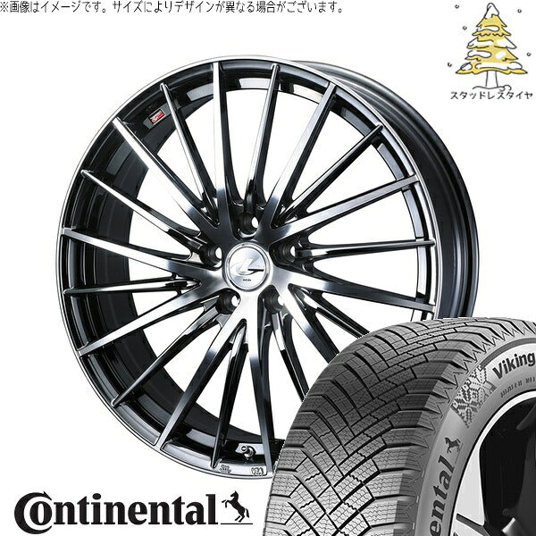 コンチネンタル バイキングコンタクト8 215/50R17 ＋ レオニス FR ブラックメタルコート/ミラーカット 17インチ 7J +42 5H114.3P スタッドレス・ホイール4本セット。1枚目。