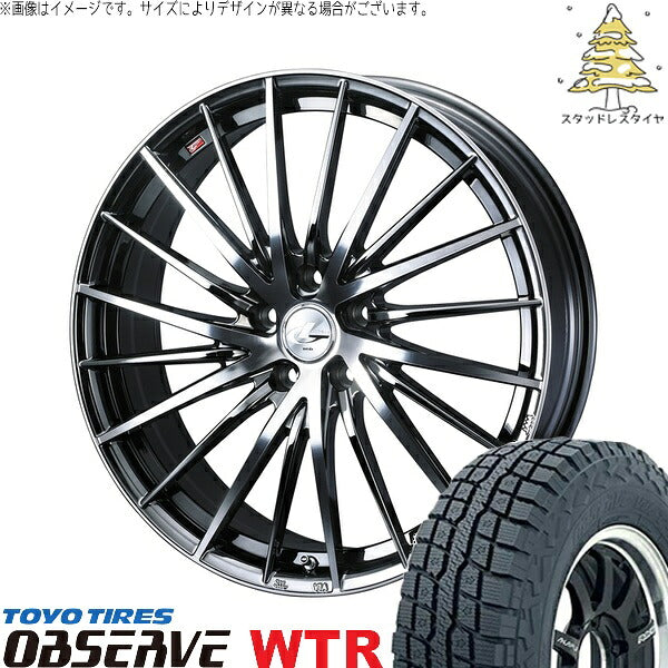 トーヨータイヤ オブザーブ W/T-R 215/65R16 ＋ レオニス FR ブラックメタルコート/ミラーカット 16インチ 6.5J +40 5H114.3P スタッドレス・ホイール4本セット。1枚目。