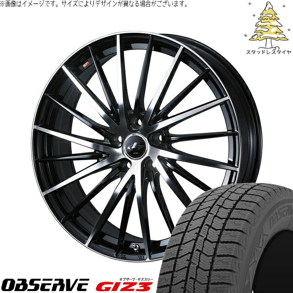 トーヨータイヤ オブザーブ GIZ3 195/50R16 ＋ レオニス FR パールブラック/ミラーカット 16インチ 6.5J +47 5H114.3P スタッドレス・ホイール4本セット。1枚目。