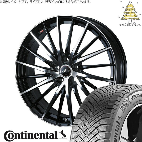 コンチネンタル バイキングコンタクト8 235/60R18 ＋ レオニス FR パールブラック/ミラーカット 18インチ 8J +42 5H114.3P スタッドレス・ホイール4本セット。1枚目。