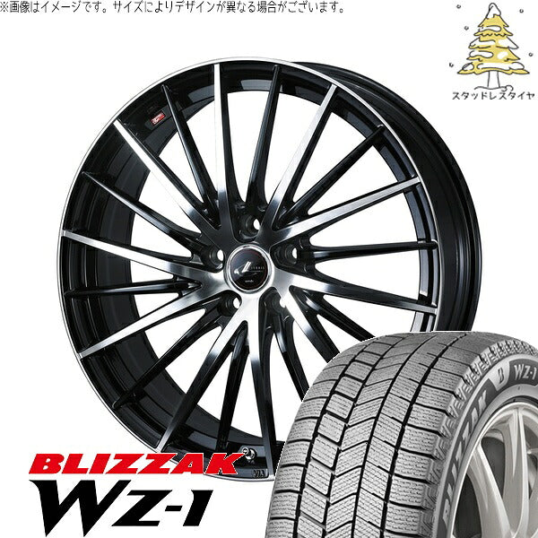 ブリヂストン ブリザック WZ-1 235/40R19 ＋ レオニス FR パールブラック/ミラーカット 19インチ 8J +43 5H114.3P スタッドレス・ホイール4本セット。1枚目。