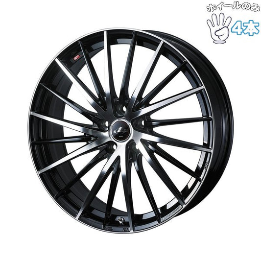 21インチ アルミホイール 5穴114.3 | ウェッズ レオニス FR パールブラック/ミラーカット 8.5J 4本