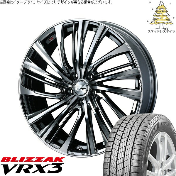 ブリヂストン ブリザック VRX3 215/55R17 ＋ レオニス FS ブラックメタルコート/ミラーカット 17インチ 7J +42 5H114.3P スタッドレス・ホイール4本セット。1枚目。